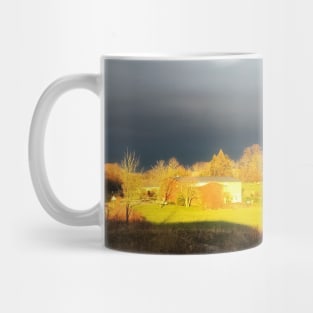 German scenic view before a storm in rural Schleswig-Holstein Mug